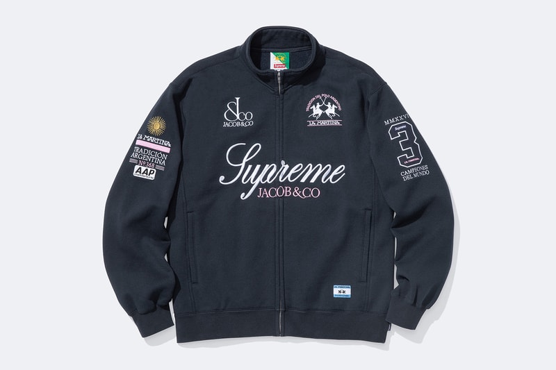 La Martina x Supreme Jacob & Co. Spring 2026 Collaboration Jacket, Rugby, Soccer Jersey, Zip Up Sweatshirt, Sweatpant and 6-Panel Hat.