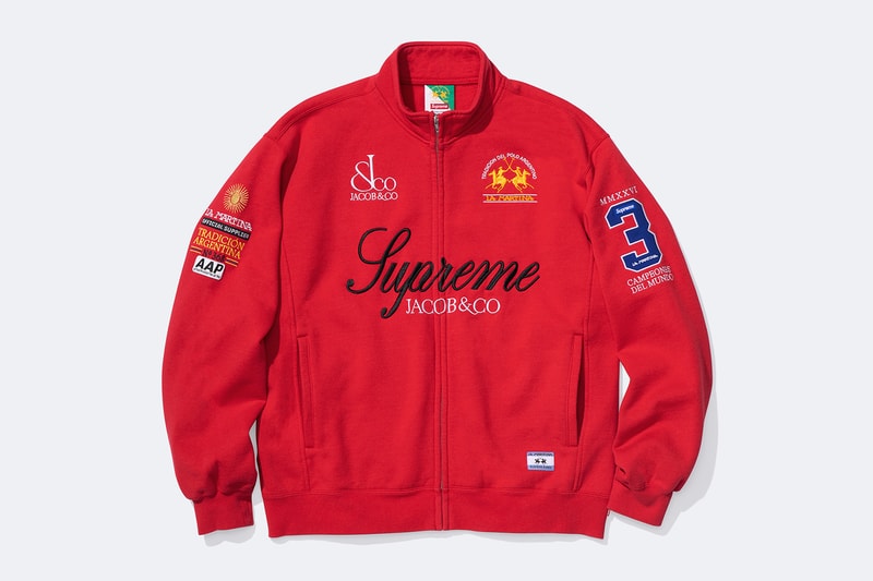 La Martina x Supreme Jacob & Co. Spring 2026 Collaboration Jacket, Rugby, Soccer Jersey, Zip Up Sweatshirt, Sweatpant and 6-Panel Hat.