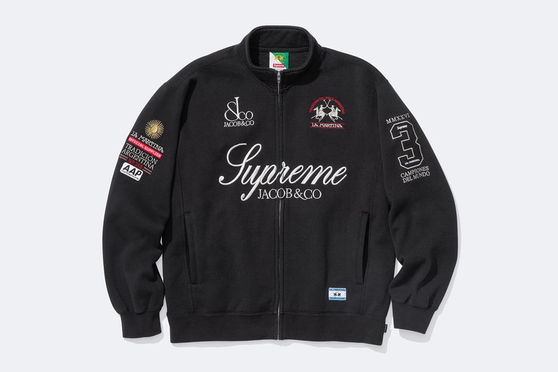 La Martina x Supreme Jacob & Co. Spring 2026 Collaboration Jacket, Rugby, Soccer Jersey, Zip Up Sweatshirt, Sweatpant and 6-Panel Hat.