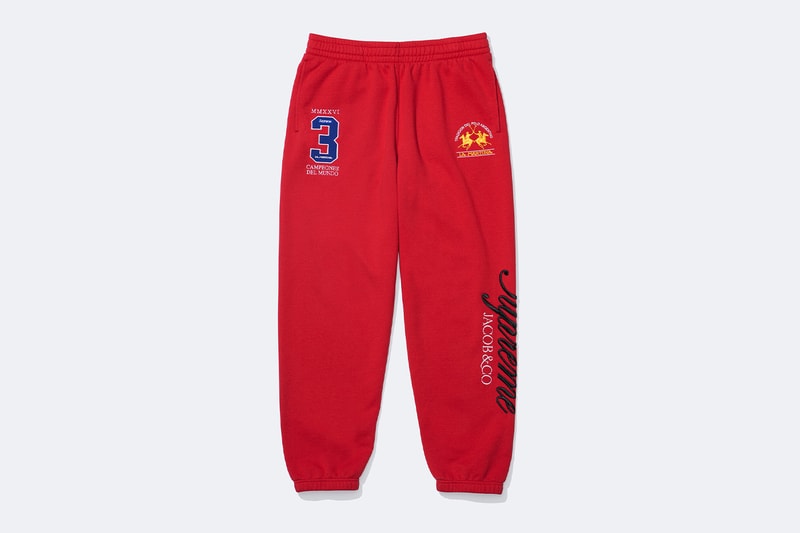 La Martina x Supreme Jacob & Co. Spring 2026 Collaboration Jacket, Rugby, Soccer Jersey, Zip Up Sweatshirt, Sweatpant and 6-Panel Hat.