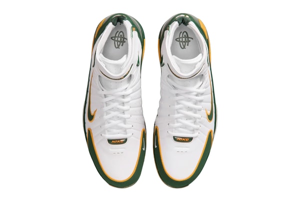 Nike Air Zoom Huarache 2K4 "Sue Bird" White/Deep Forest-Canyon Gold IW1884-100 birdy seattle storm wnba