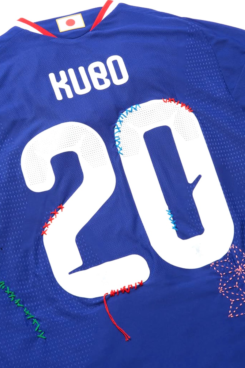 Japan World Cup Football Jersey Receives the Sashiko Gals Treatment samurai blue Takefusa Kubo adidas