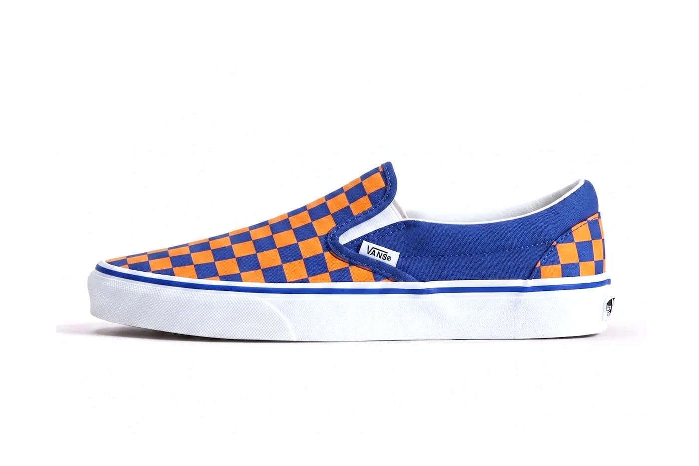 Vans Classic Slip-On “Knicks” Checkerboard Blue/Orange VN000EACBLQ new york