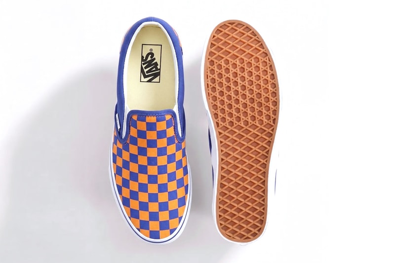 Vans Classic Slip-On “Knicks” Checkerboard Blue/Orange VN000EACBLQ new york