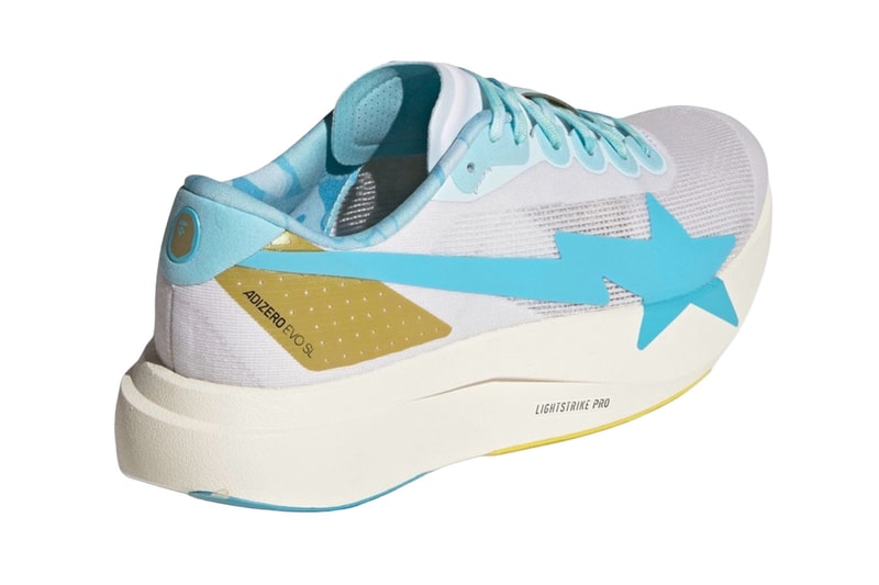 BAPE adidas Adizero EVO SL Collaboration Release Info Blue/Green KJ5749 White/Gold KJ5751 Release Info LIGHTSTRIKE PRO
