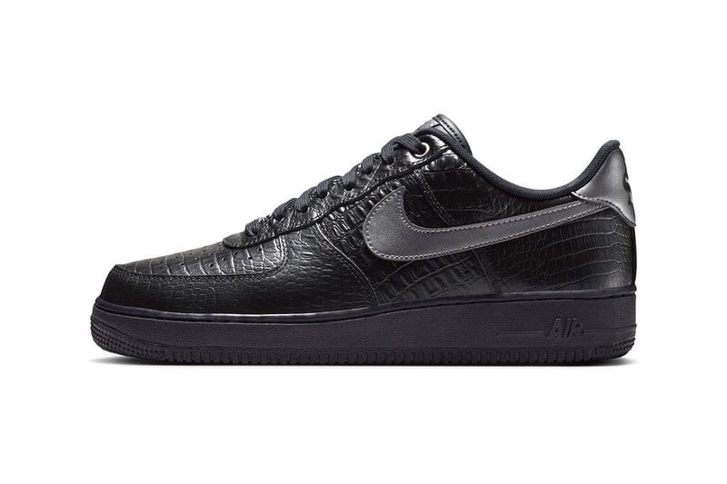 Nike Air Force 1 Low "Triple Black Croc" Release Info Black/Metallic Dark Grey IV6306-010