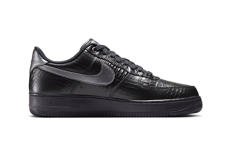 Nike Air Force 1 Low "Triple Black Croc" Release Info Black/Metallic Dark Grey IV6306-010