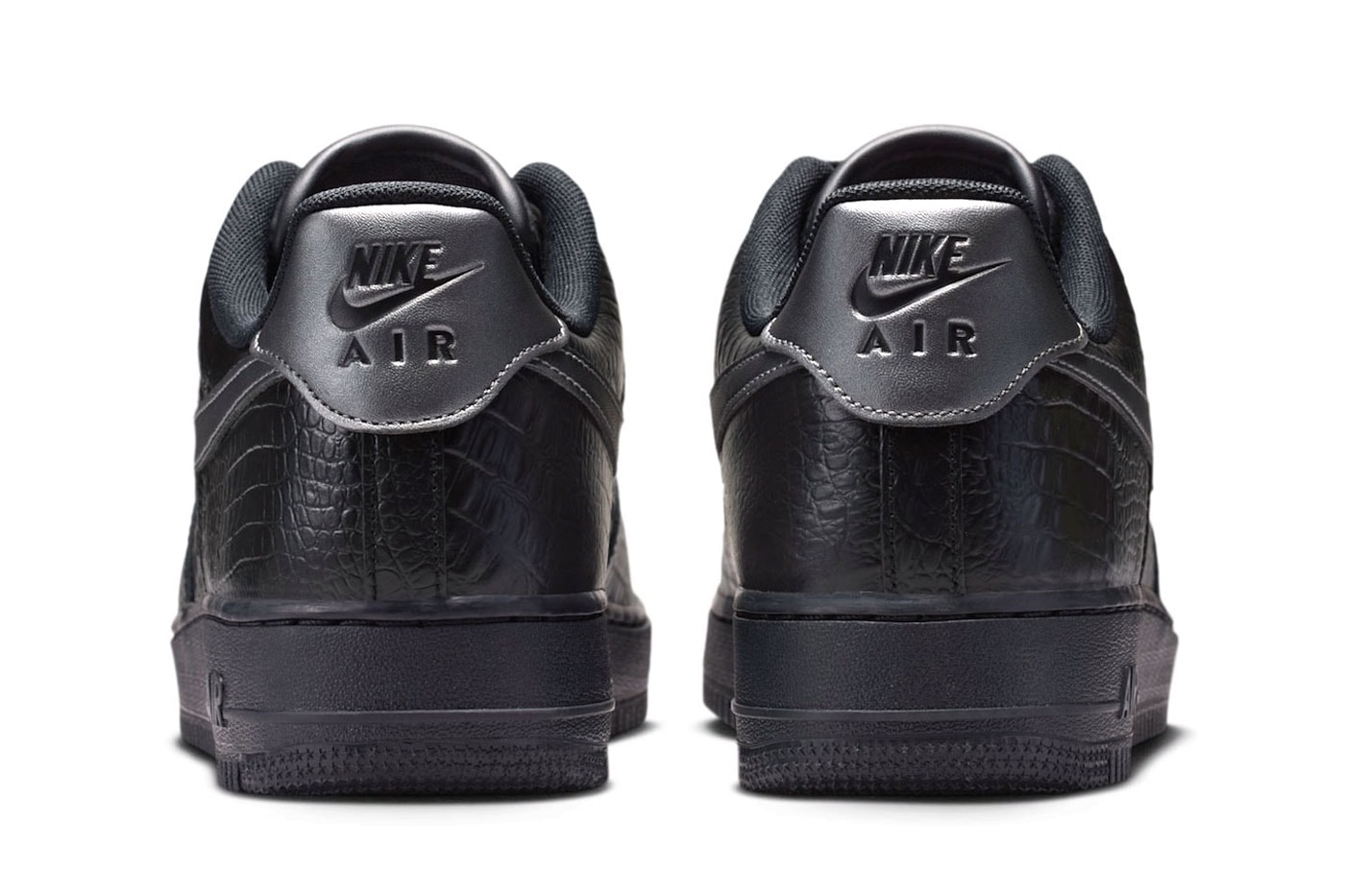 Nike Air Force 1 Low "Triple Black Croc" Release Info Black/Metallic Dark Grey IV6306-010