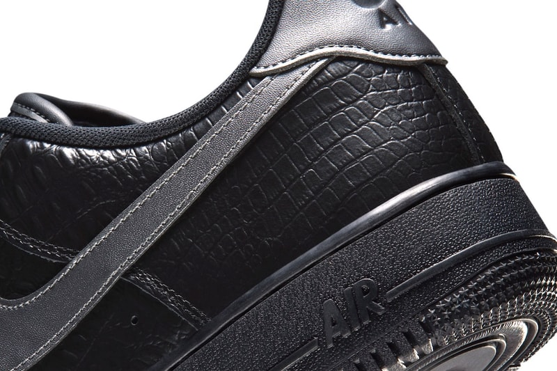 Nike Air Force 1 Low "Triple Black Croc" Release Info Black/Metallic Dark Grey IV6306-010