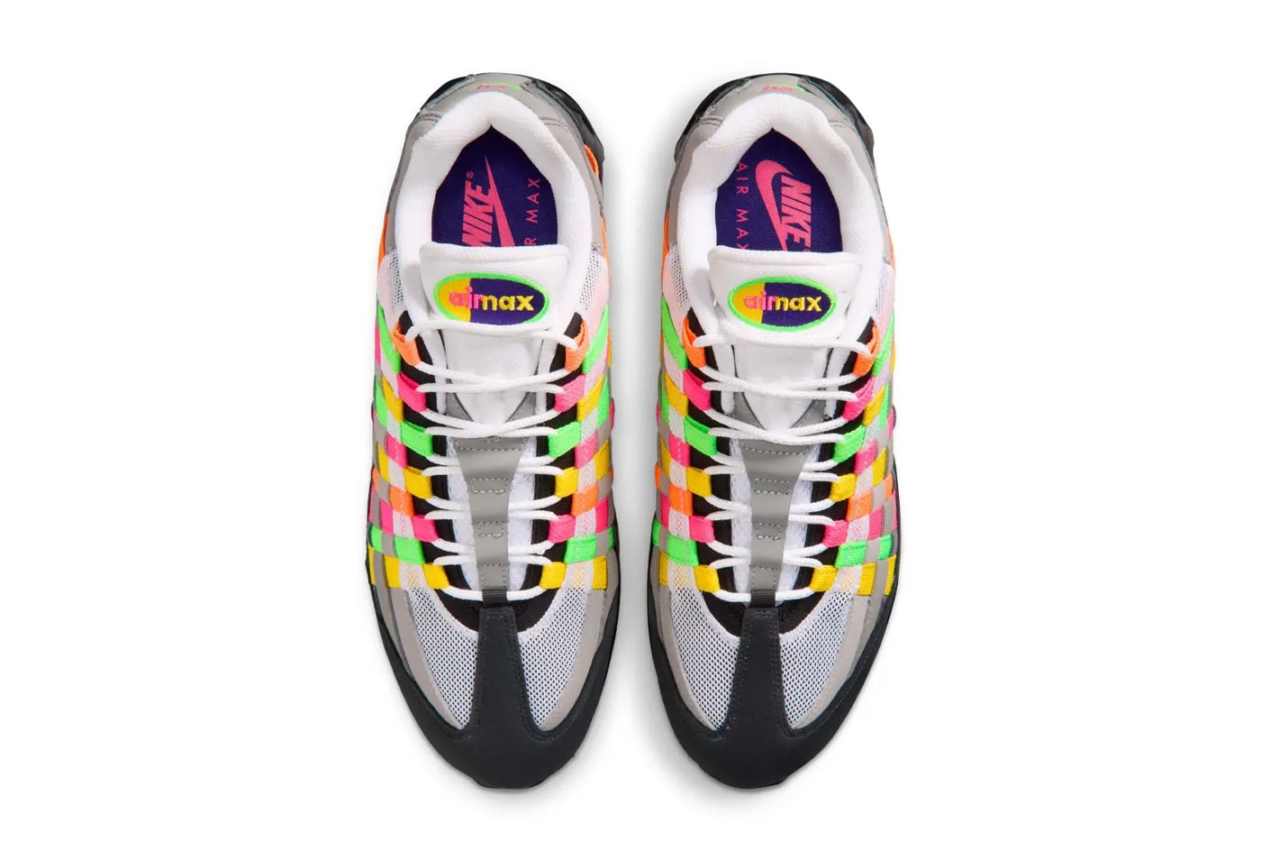 Official Look at the Nike Air Max 95 Woven "Multi" White/Purple Dynasty-Pearl Grey IB3695-100 release info