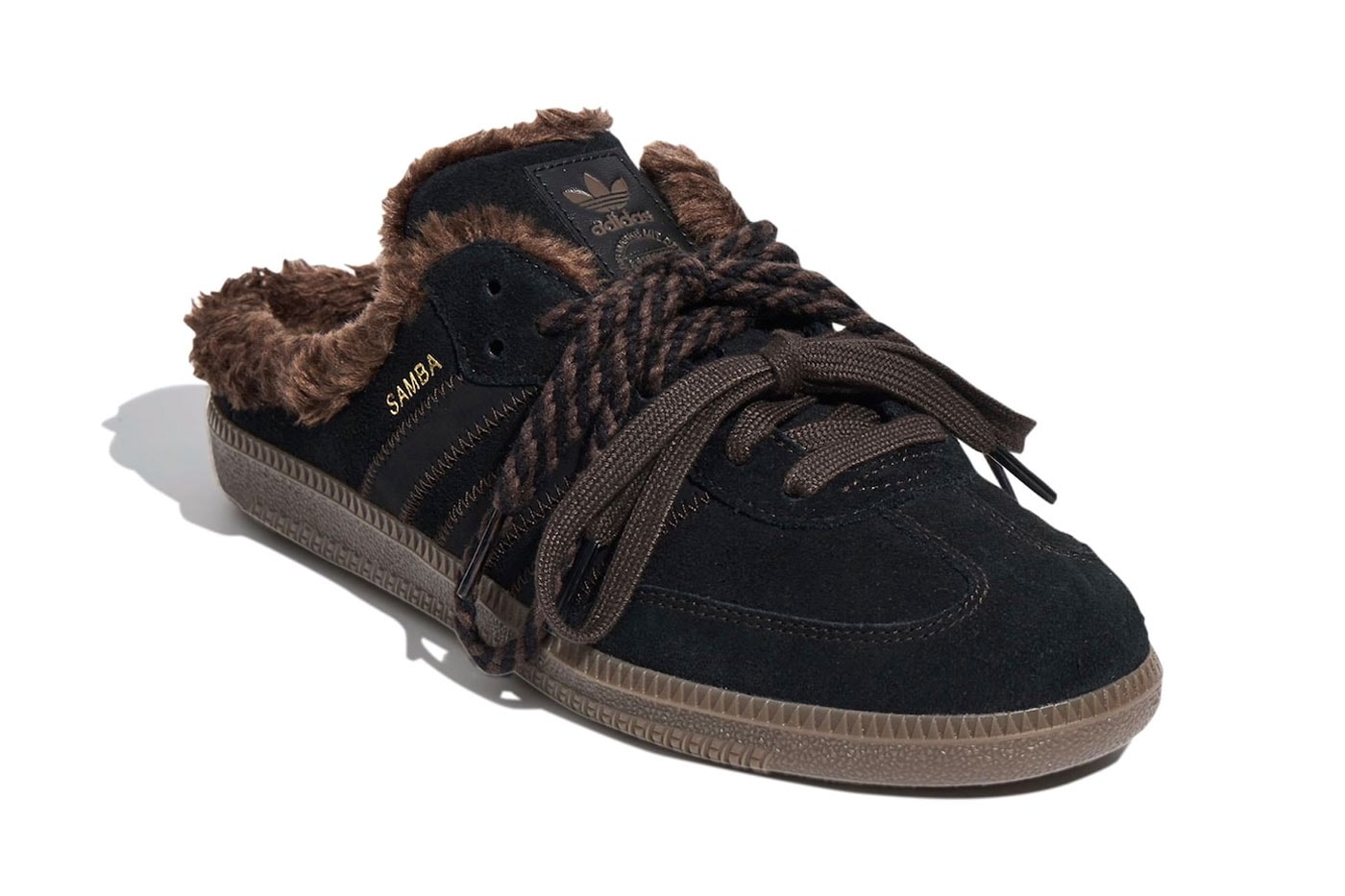 adidas Samba Mule "Fur-Lined" Release Info Core Black/Dark Brown