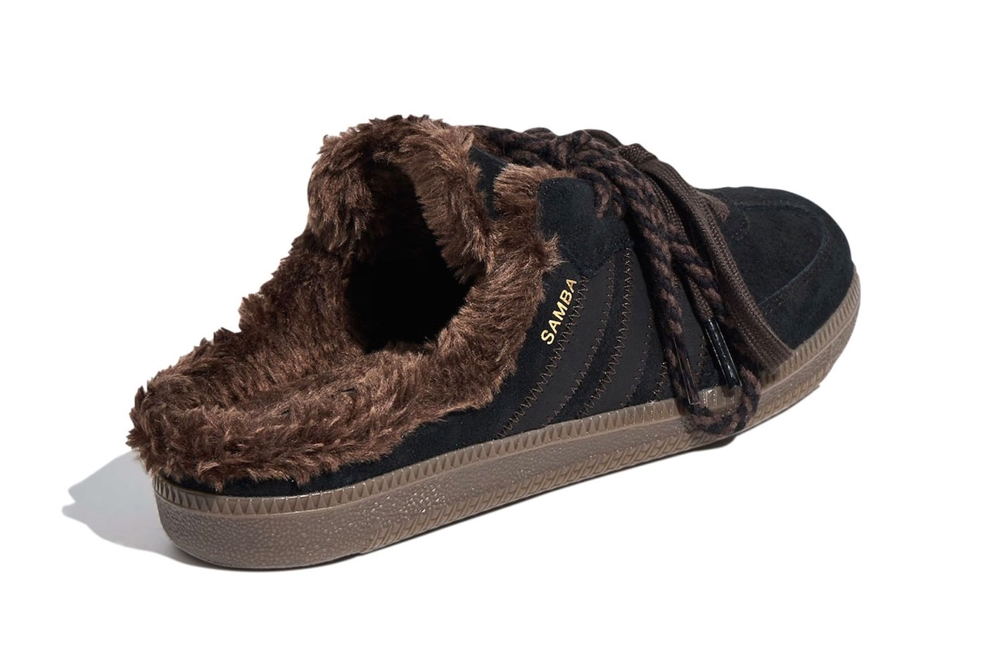 adidas Samba Mule "Fur-Lined" Release Info Core Black/Dark Brown