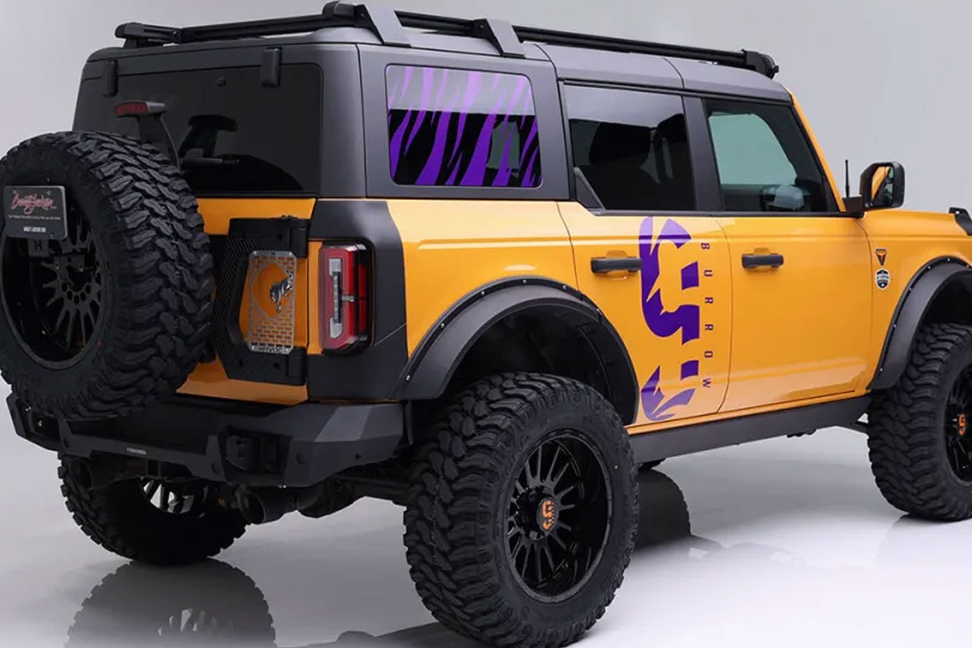 NFL Star Joe Burrow's Custom Ford Bronco Heads to Barrett-Jackson Auction LSU inspired 4x4