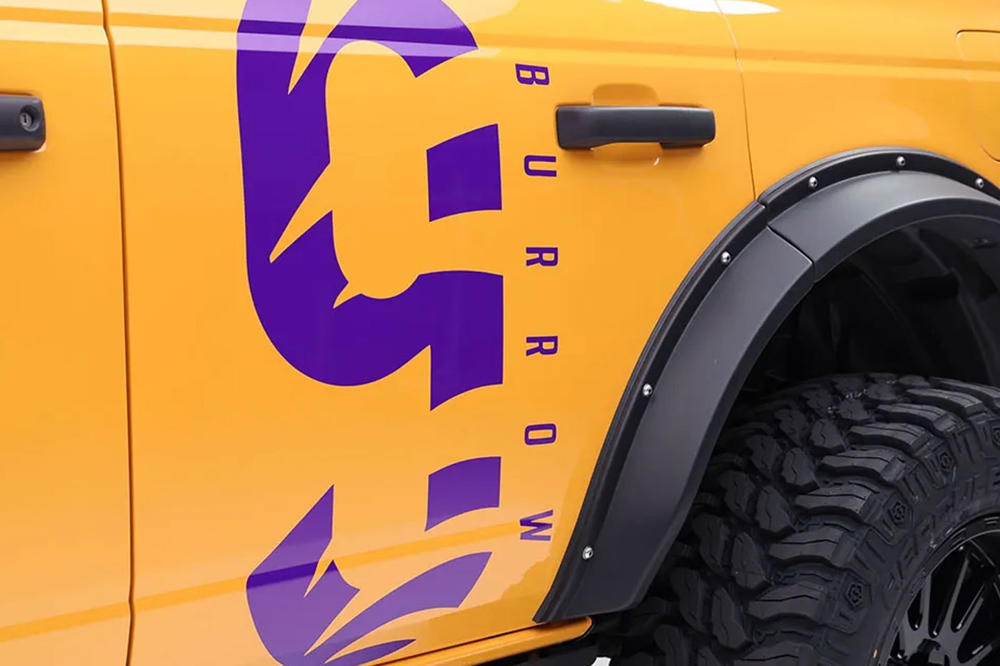 NFL Star Joe Burrow's Custom Ford Bronco Heads to Barrett-Jackson Auction LSU inspired 4x4