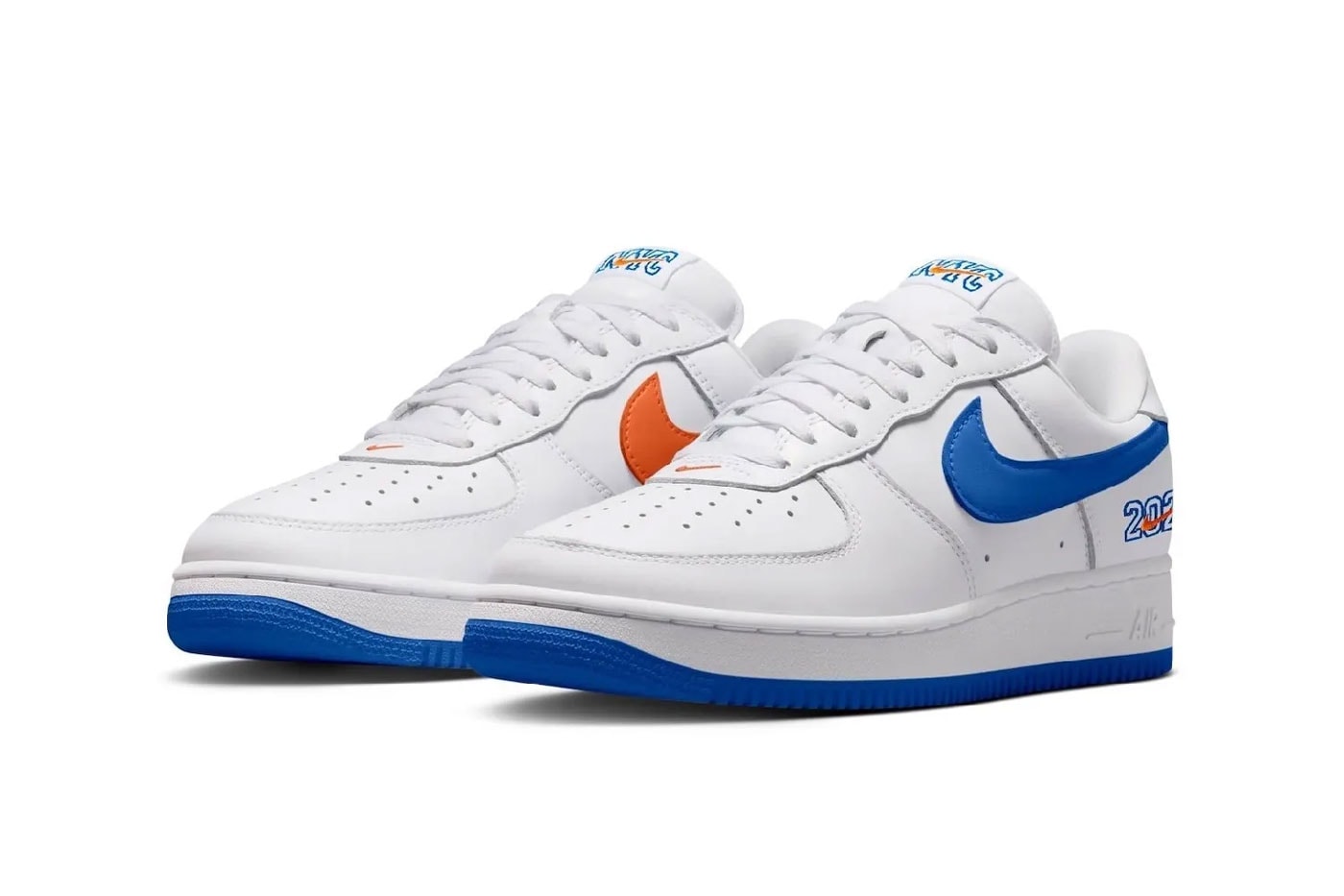 Nike Air Force 1 Low '01 "NYC Knicks" Release Info white blue orange new york knicks nba JK5361-100