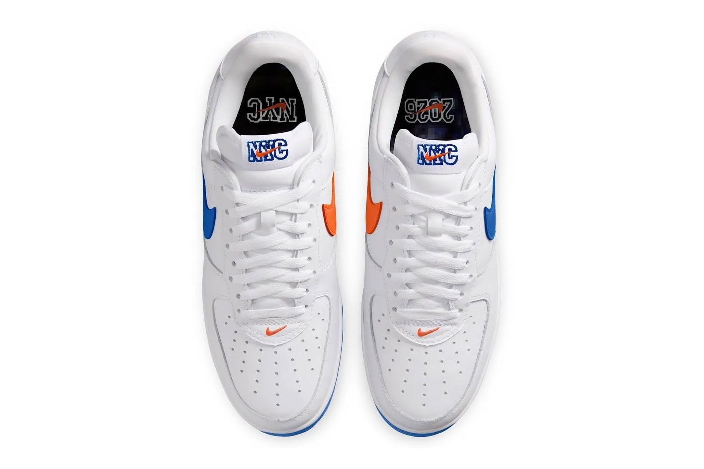 Nike Air Force 1 Low '01 "NYC Knicks" Release Info white blue orange new york knicks nba JK5361-100