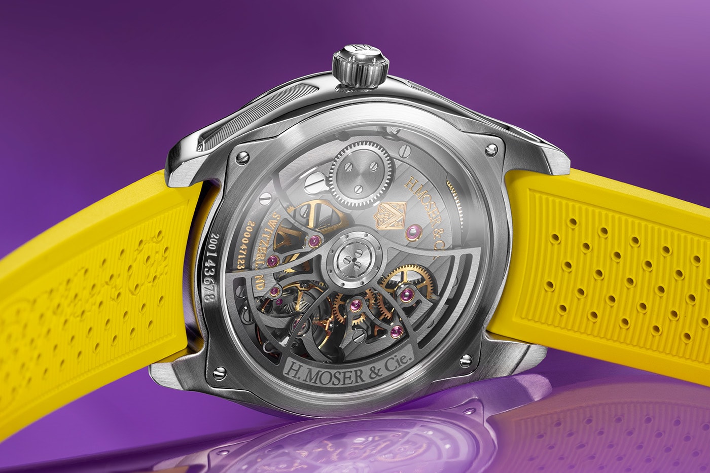 H. Moser & Cie. Pioneer Centre Seconds Sun Berry Release Info ‭3201-1203‬ HMC 201 automatic calibre