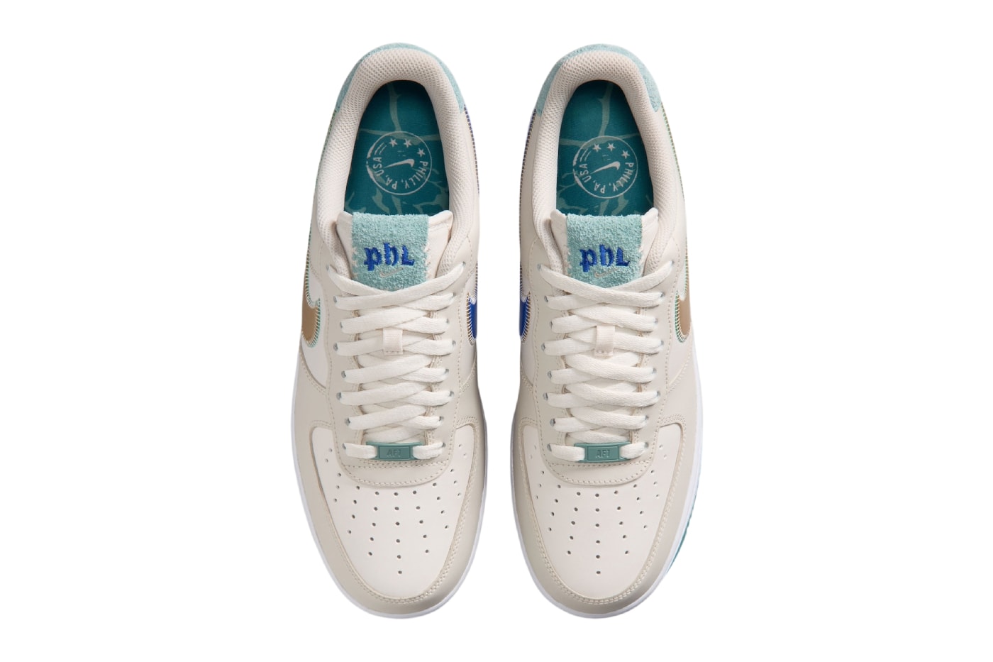 Nike Air Force 1 07 Low SE “Philadelphia” Light Orewood Brown/Metallic Gold Silk-Phantom-Mineral Teal-Treasure Blue-Sail  IV6205-104 Official Images Release Info 