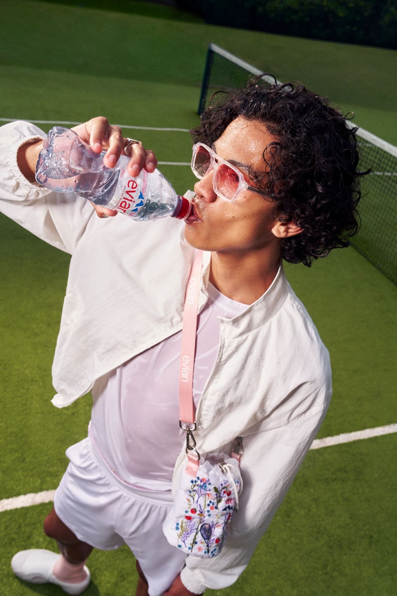 evian bottle bag collection diana al shammari hattie stewart ed curtis designs wimbledon tennis 200 years young courts 