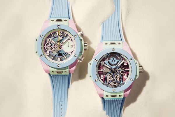 Hublot Big Bang Summer Multi -Colored Ceramic 42mm 441.ERG.6610.RX 44mm 429.ERG.6610.RX Big Bang Titanium Peach Ceramic 42mm 441.NCU.5920.RX 33mm 485.CUP.5920.RX Big Bang Mint Green Ceramic 33mm 485.GS.5271.RX Big Bang Petrol Blue Ceramic 33mm 485.ES.5171.RX Release Info