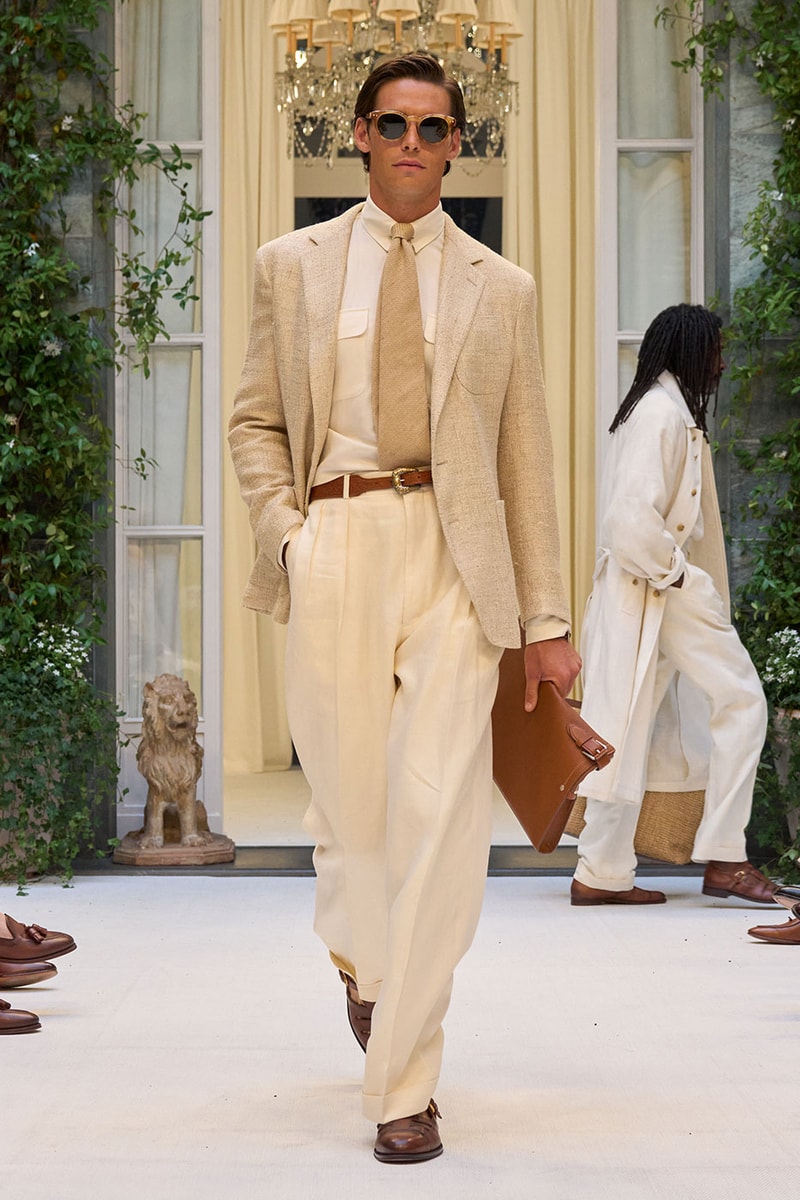 Ralph Lauren SS27 Infuses Traditional Japanese Craftsmanship Into American Luxury KUON Sashiko Craftsmanship Polo Ralph Lauren Purple Label SS27 Milan Fashion Week runway collection