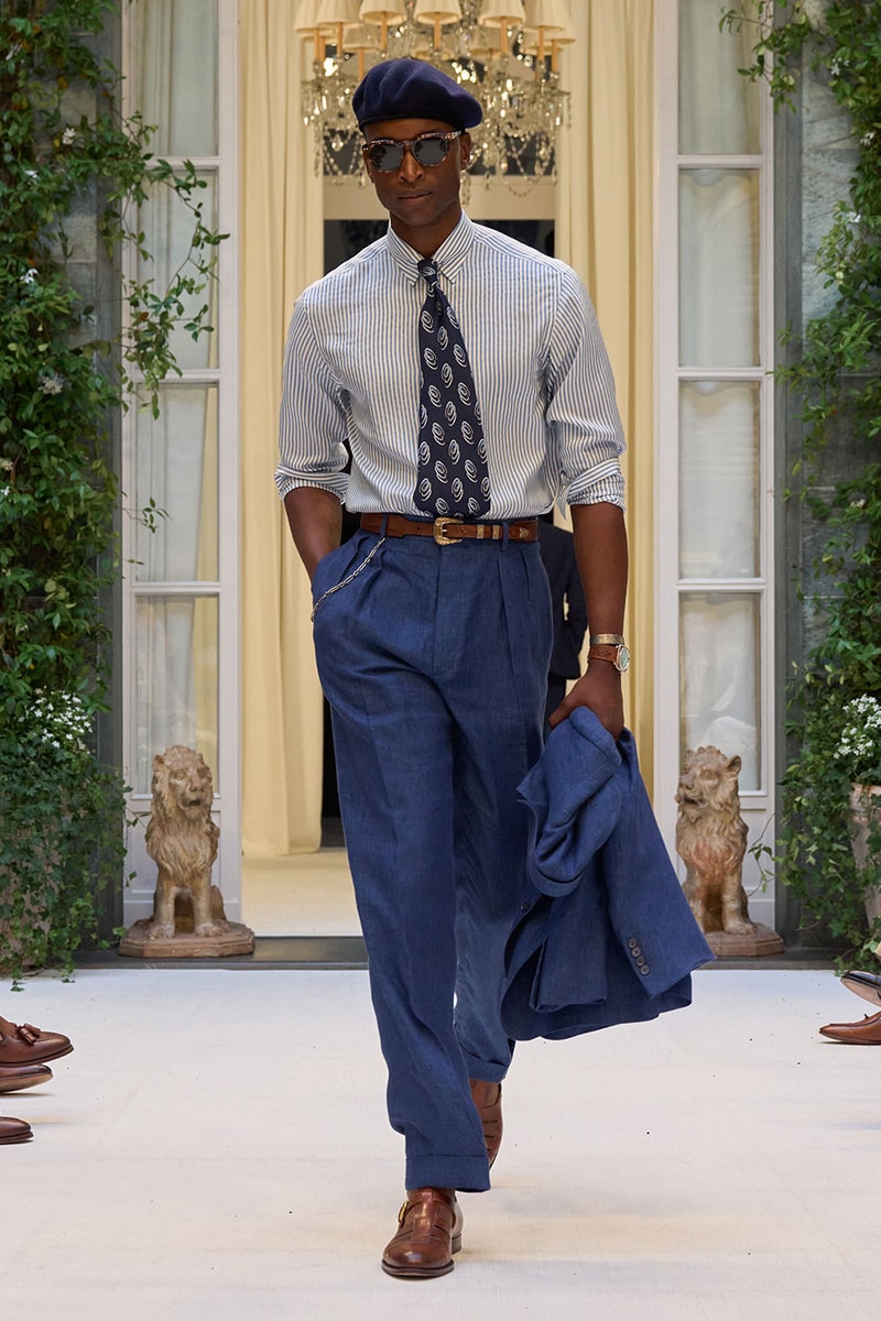 Ralph Lauren SS27 Infuses Traditional Japanese Craftsmanship Into American Luxury KUON Sashiko Craftsmanship Polo Ralph Lauren Purple Label SS27 Milan Fashion Week runway collection