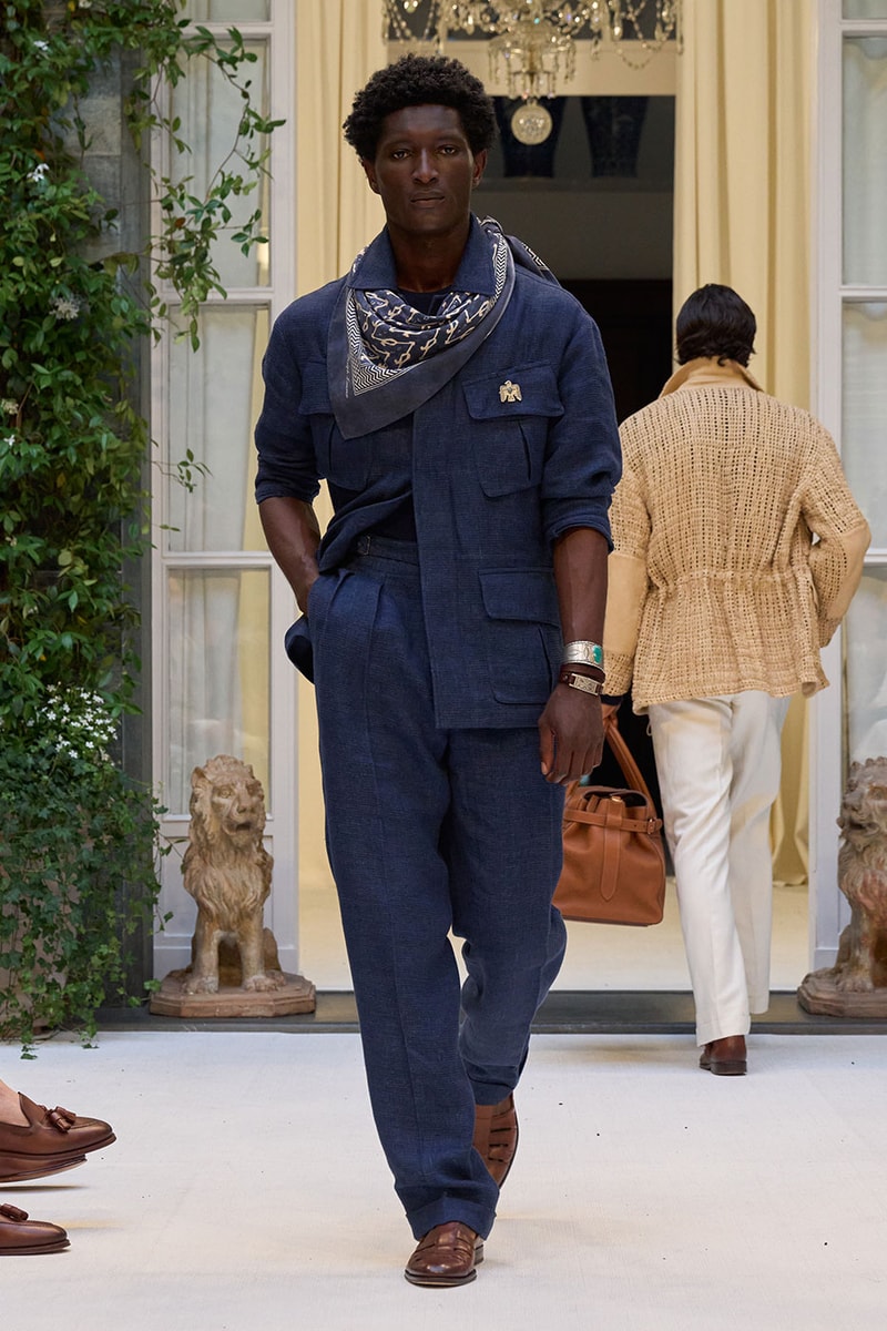 Ralph Lauren SS27 Infuses Traditional Japanese Craftsmanship Into American Luxury KUON Sashiko Craftsmanship Polo Ralph Lauren Purple Label SS27 Milan Fashion Week runway collection