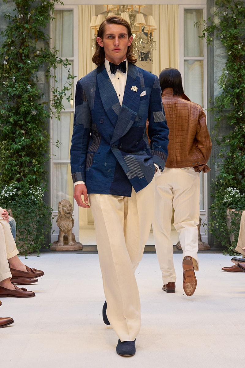 Ralph Lauren SS27 Infuses Traditional Japanese Craftsmanship Into American Luxury KUON Sashiko Craftsmanship Polo Ralph Lauren Purple Label SS27 Milan Fashion Week runway collection
