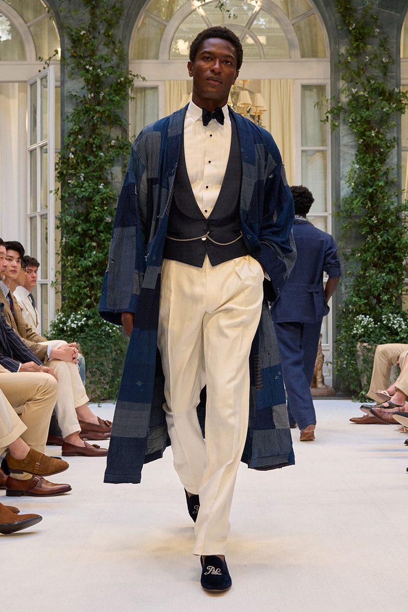 Ralph Lauren SS27 Infuses Traditional Japanese Craftsmanship Into American Luxury KUON Sashiko Craftsmanship Polo Ralph Lauren Purple Label SS27 Milan Fashion Week runway collection