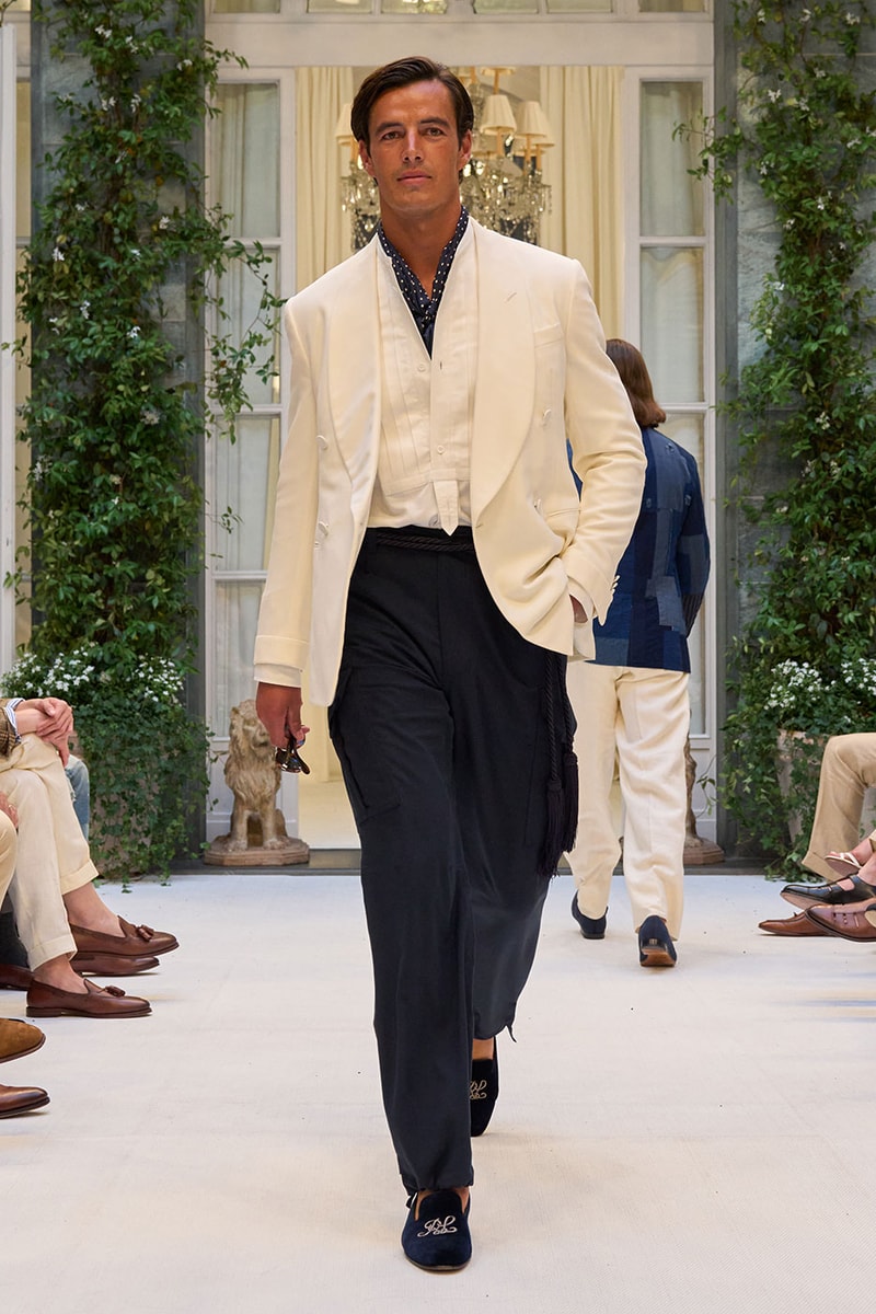 Ralph Lauren SS27 Infuses Traditional Japanese Craftsmanship Into American Luxury KUON Sashiko Craftsmanship Polo Ralph Lauren Purple Label SS27 Milan Fashion Week runway collection