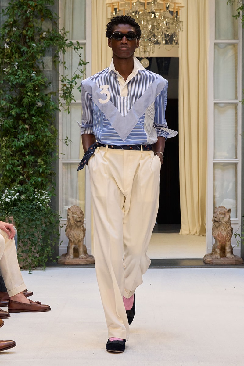 Ralph Lauren SS27 Infuses Traditional Japanese Craftsmanship Into American Luxury KUON Sashiko Craftsmanship Polo Ralph Lauren Purple Label SS27 Milan Fashion Week runway collection