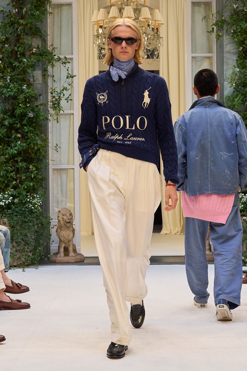 Ralph Lauren SS27 Infuses Traditional Japanese Craftsmanship Into American Luxury KUON Sashiko Craftsmanship Polo Ralph Lauren Purple Label SS27 Milan Fashion Week runway collection
