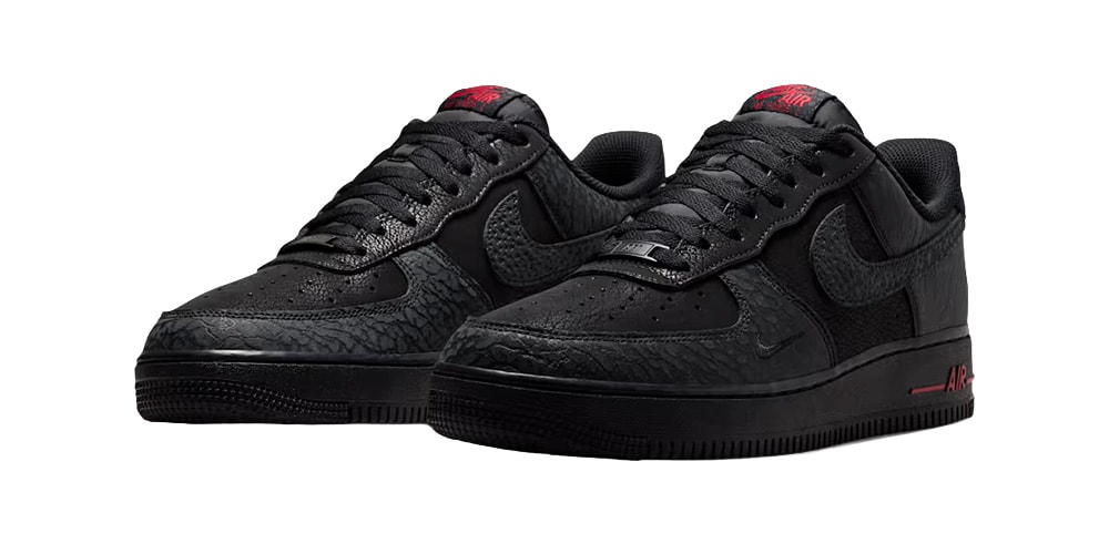 This Nike Air Force 1 Low “What The” Stacks Safari, Elephant Print, and Jewel Eye Branding Into One Black Build