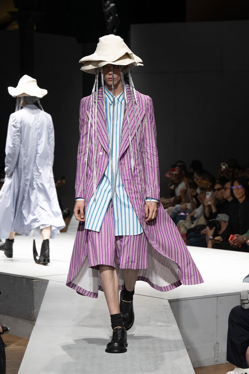 Soft pastel camouflage look from Comme des Garçons Homme Plus SS27 runway