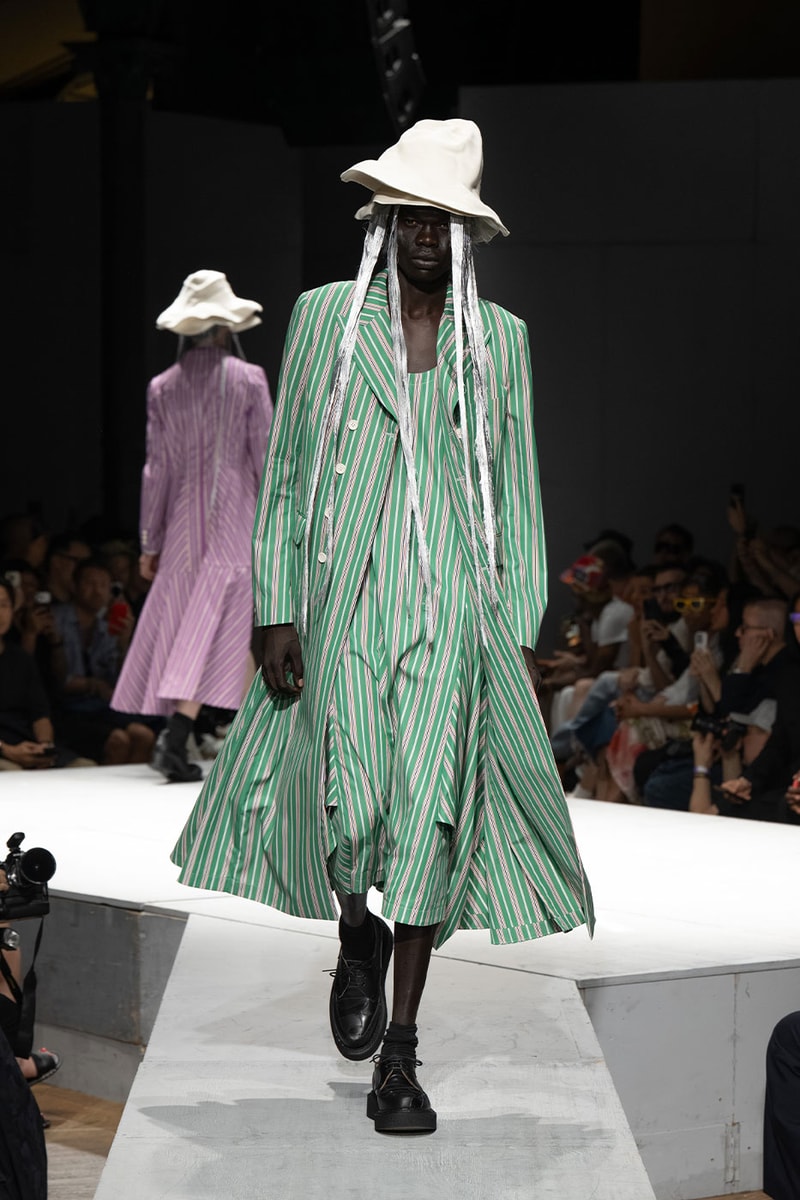COMME des GARÇONS HOMME PLUS SS27 Debuts Dual-Act Show "If The War Were To End.." rei kawakubo paris fashion week