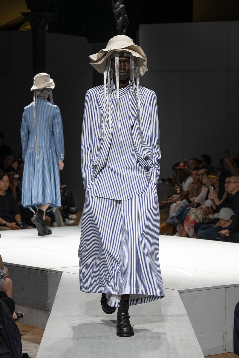 COMME des GARÇONS HOMME PLUS SS27 Debuts Dual-Act Show "If The War Were To End.." rei kawakubo paris fashion week