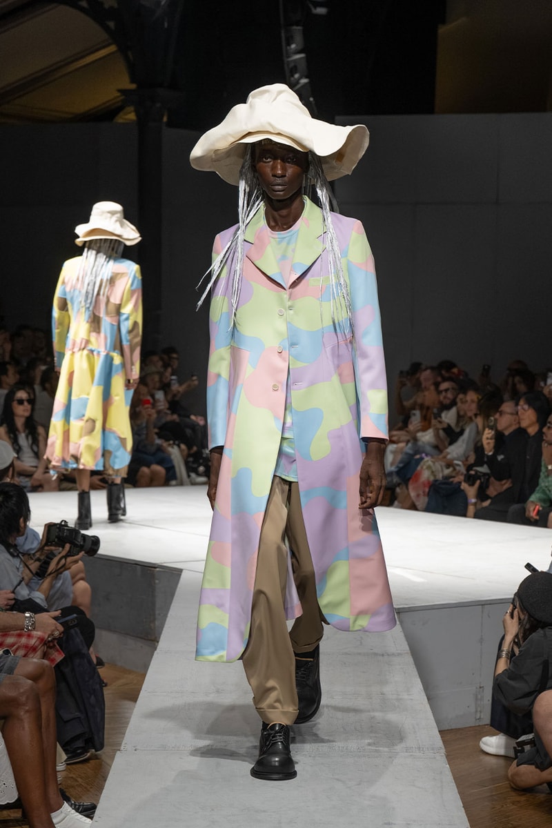 Second act look from Comme des Garçons Homme Plus SS27 at Dover Street Market Paris courtyard