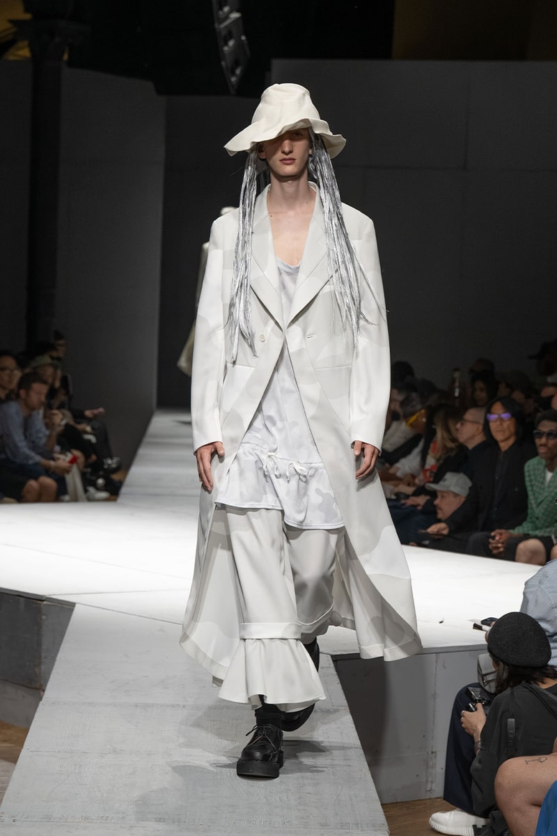 COMME des GARÇONS HOMME PLUS SS27 Debuts Dual-Act Show "If The War Were To End.." rei kawakubo paris fashion week