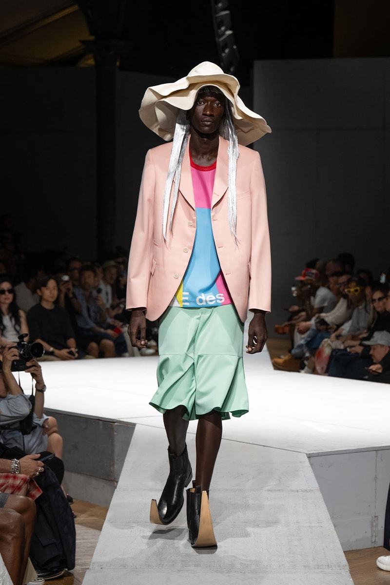 COMME des GARÇONS HOMME PLUS SS27 Debuts Dual-Act Show "If The War Were To End.." rei kawakubo paris fashion week
