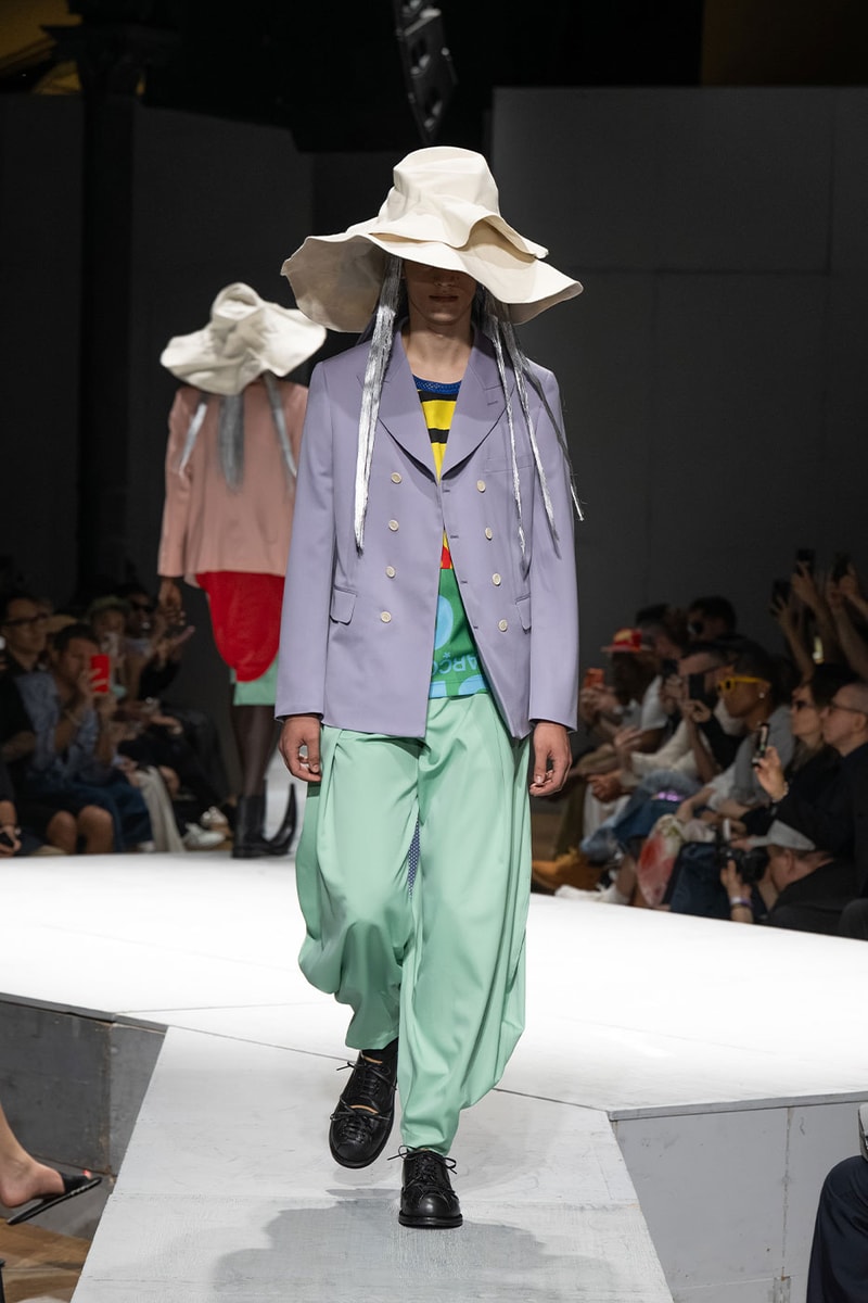 COMME des GARÇONS HOMME PLUS SS27 Debuts Dual-Act Show "If The War Were To End.." rei kawakubo paris fashion week