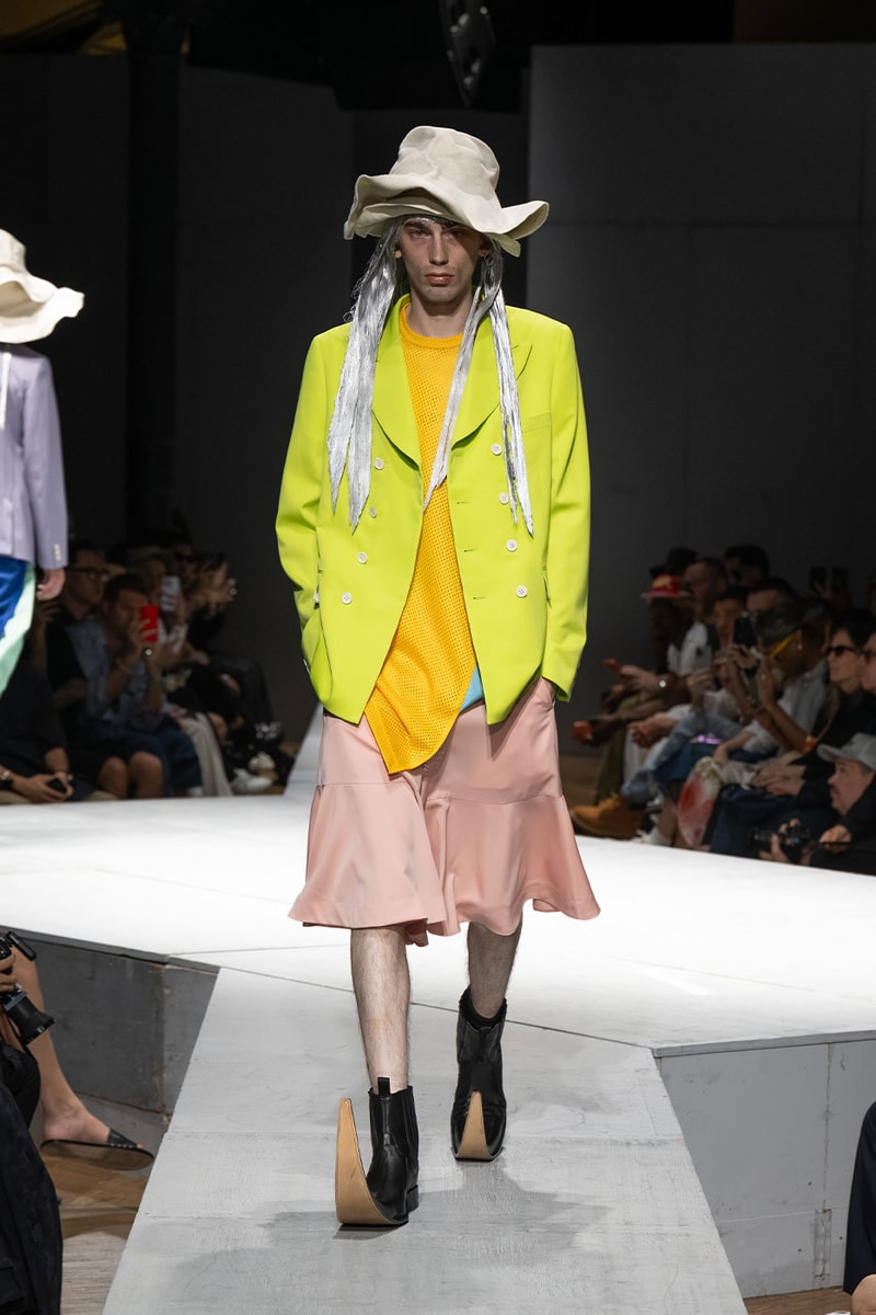 COMME des GARÇONS HOMME PLUS SS27 Debuts Dual-Act Show "If The War Were To End.." rei kawakubo paris fashion week