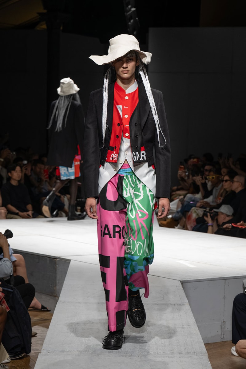 COMME des GARÇONS HOMME PLUS SS27 Debuts Dual-Act Show "If The War Were To End.." rei kawakubo paris fashion week