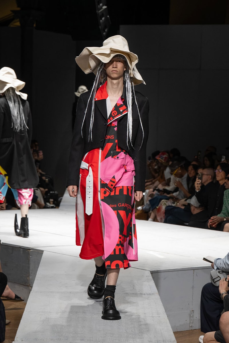 COMME des GARÇONS HOMME PLUS SS27 Debuts Dual-Act Show "If The War Were To End.." rei kawakubo paris fashion week