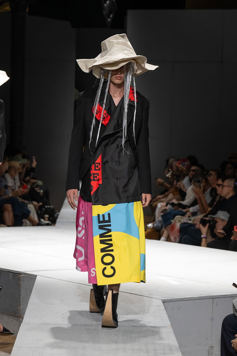 COMME des GARÇONS HOMME PLUS SS27 Debuts Dual-Act Show "If The War Were To End.." rei kawakubo paris fashion week