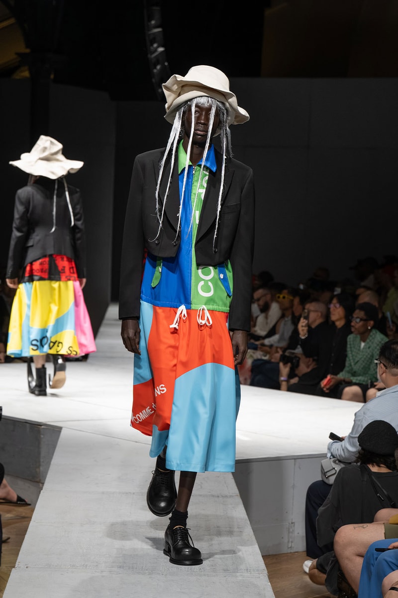 COMME des GARÇONS HOMME PLUS SS27 Debuts Dual-Act Show "If The War Were To End.." rei kawakubo paris fashion week