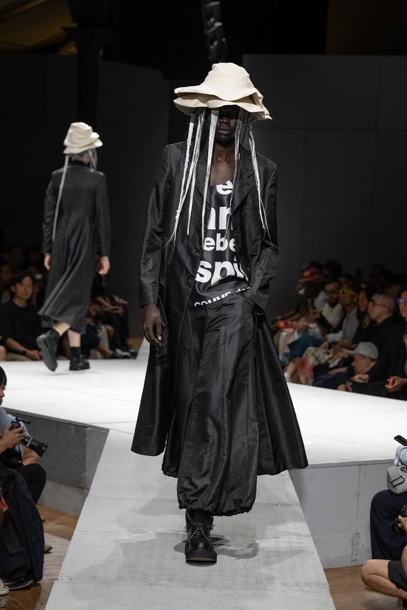 COMME des GARÇONS HOMME PLUS SS27 Debuts Dual-Act Show "If The War Were To End.." rei kawakubo paris fashion week