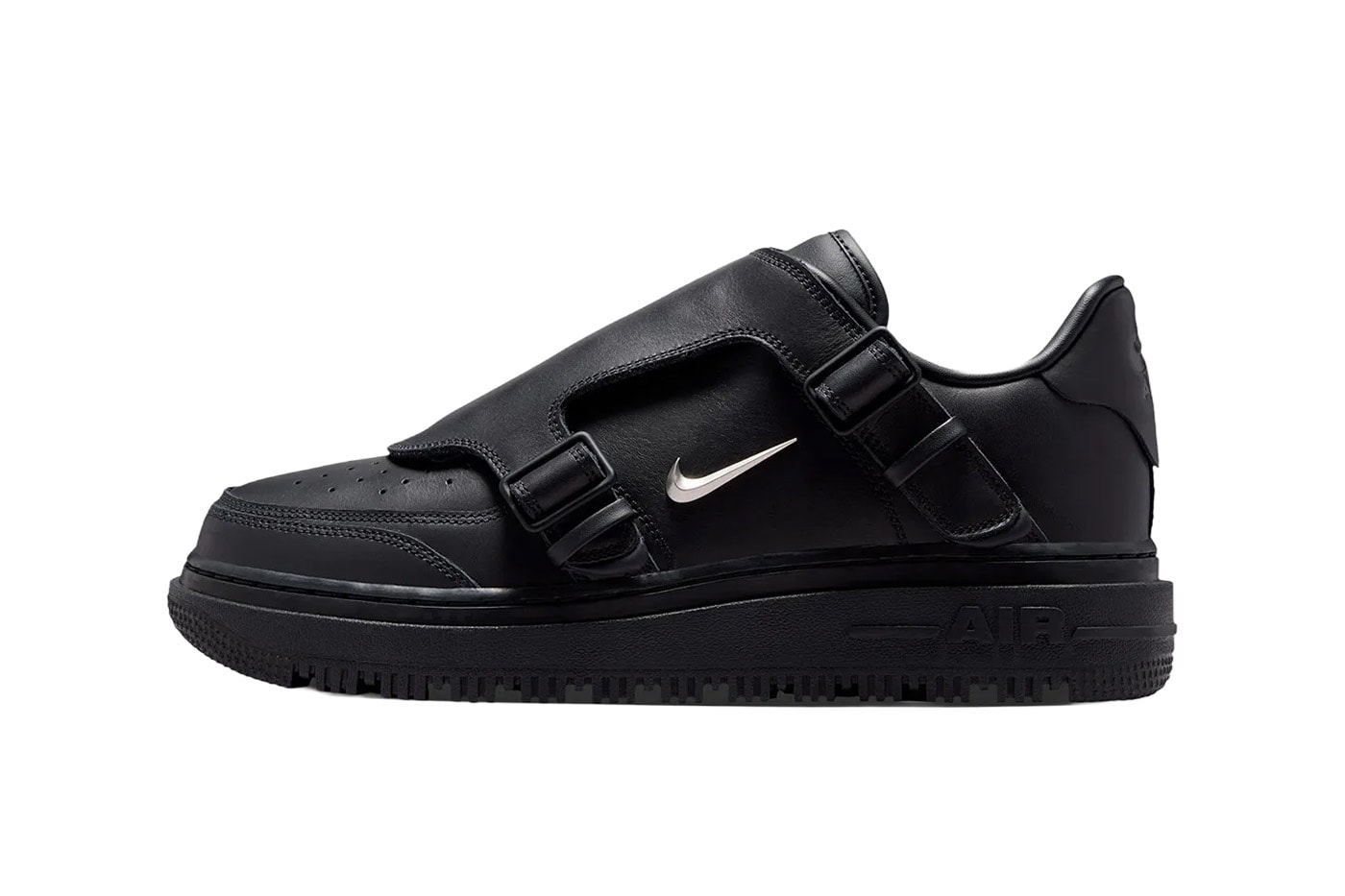 Nike Air Force 1 Low Luxe Black/Metallic Silver-Anthracite JA3822-010 Official Images