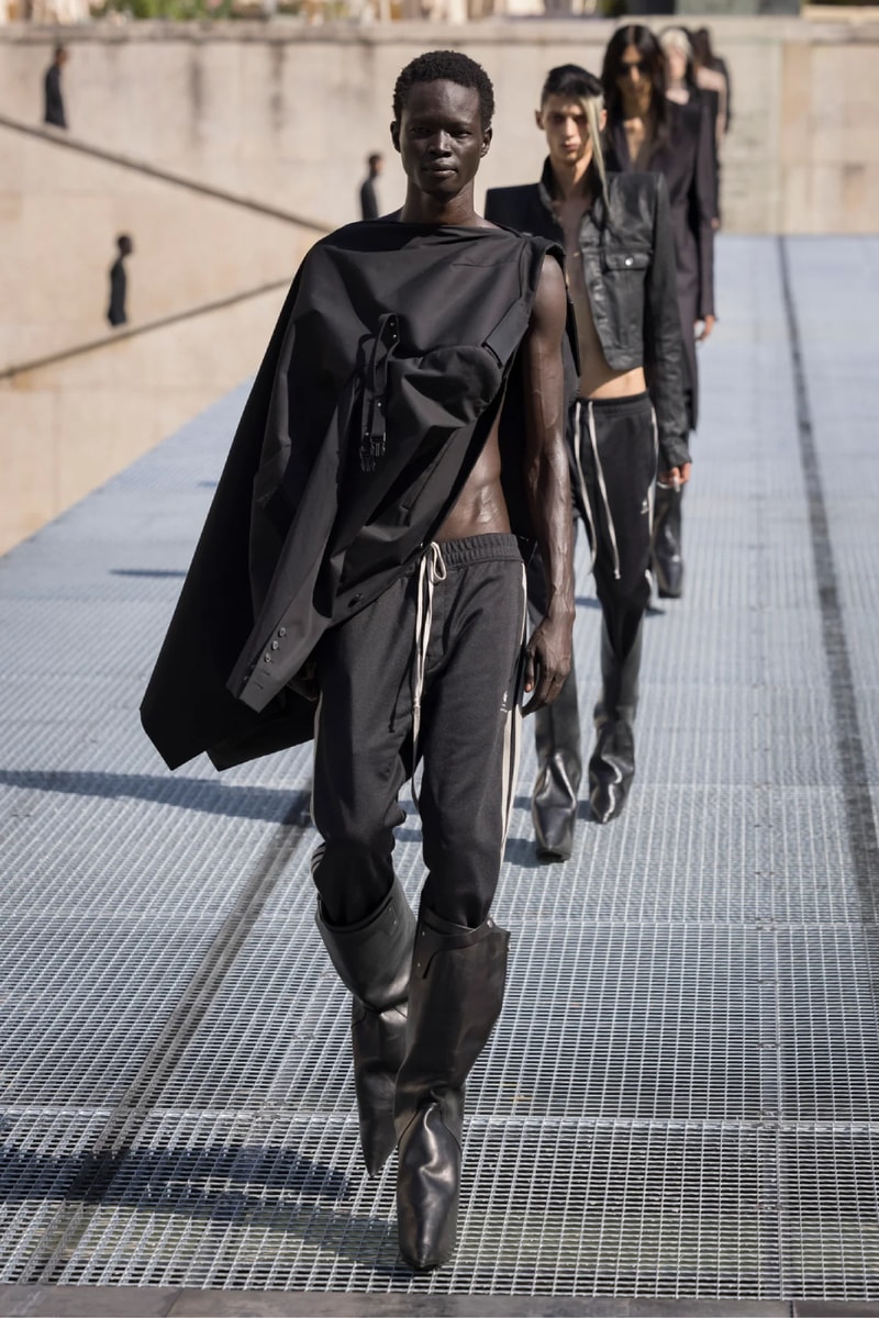 Rick Owens Menswear Spring/Summer 2027 “STONE” Collection Runway Paris Fashion Week adidas collaboration 