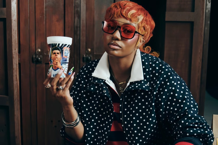 Amadi Brooks Weaves Patriotic Dots and Denim for Her USA McDonald's Collectible Cup-Inspired Look
