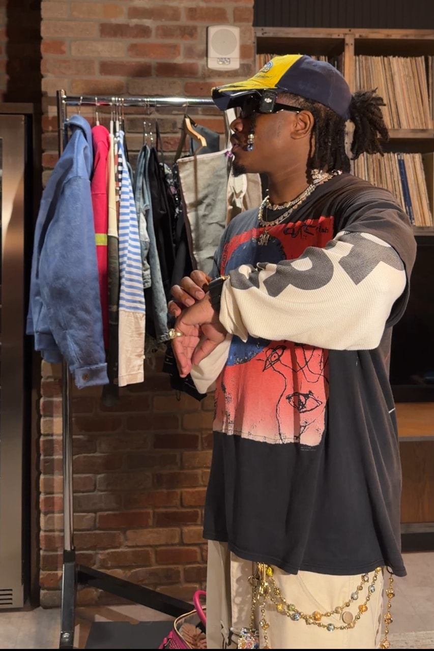 Smino Walks Us Through His Green Room Clothing Rack tour wale everything is a lot interview 424 vintage thrift los angeles carpet company release info